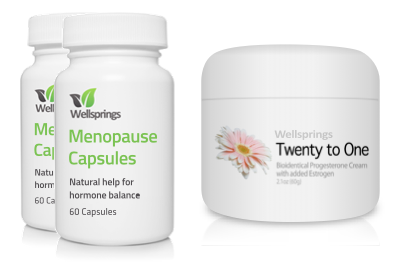Wellsprings Menopause Capsules and 20-1 Cream Pack
